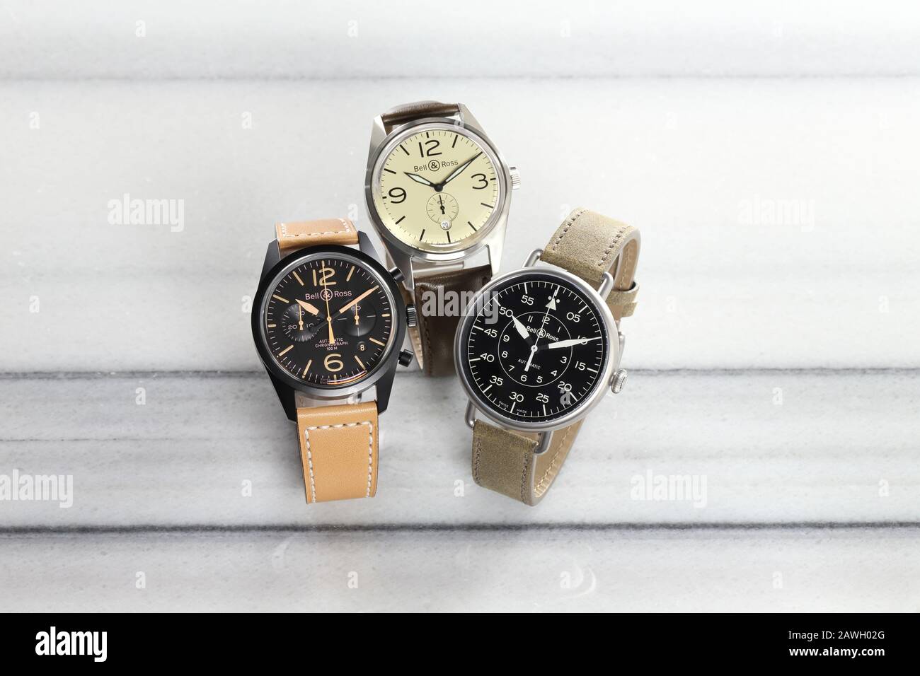 Tre Orologi Bell & Ross Foto Stock