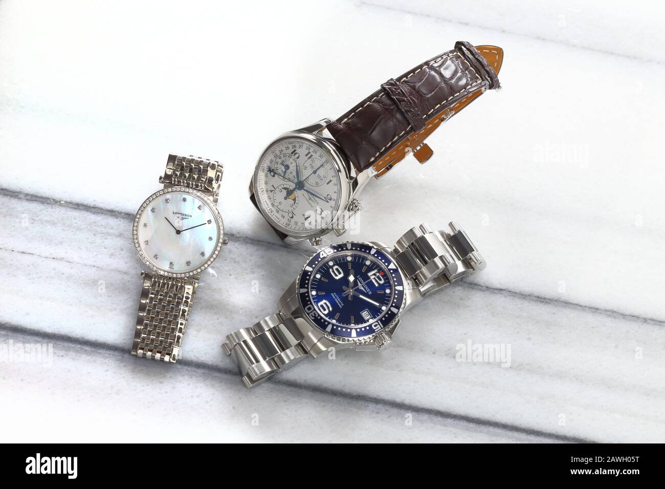 Tre Orologi Longines Foto Stock