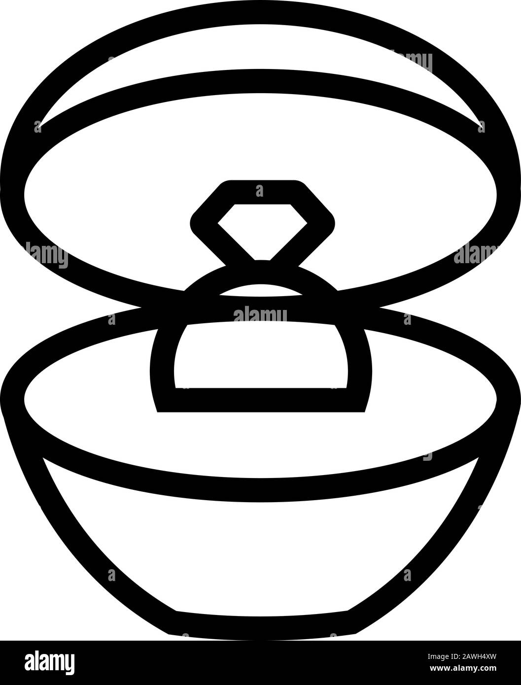 Vettore icona matrimonio anello. Illustrazione del simbolo del contorno isolato Illustrazione Vettoriale