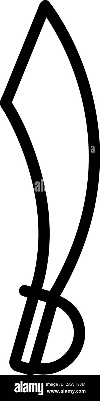 Vettore icona Sabre. Illustrazione del simbolo del contorno isolato Illustrazione Vettoriale