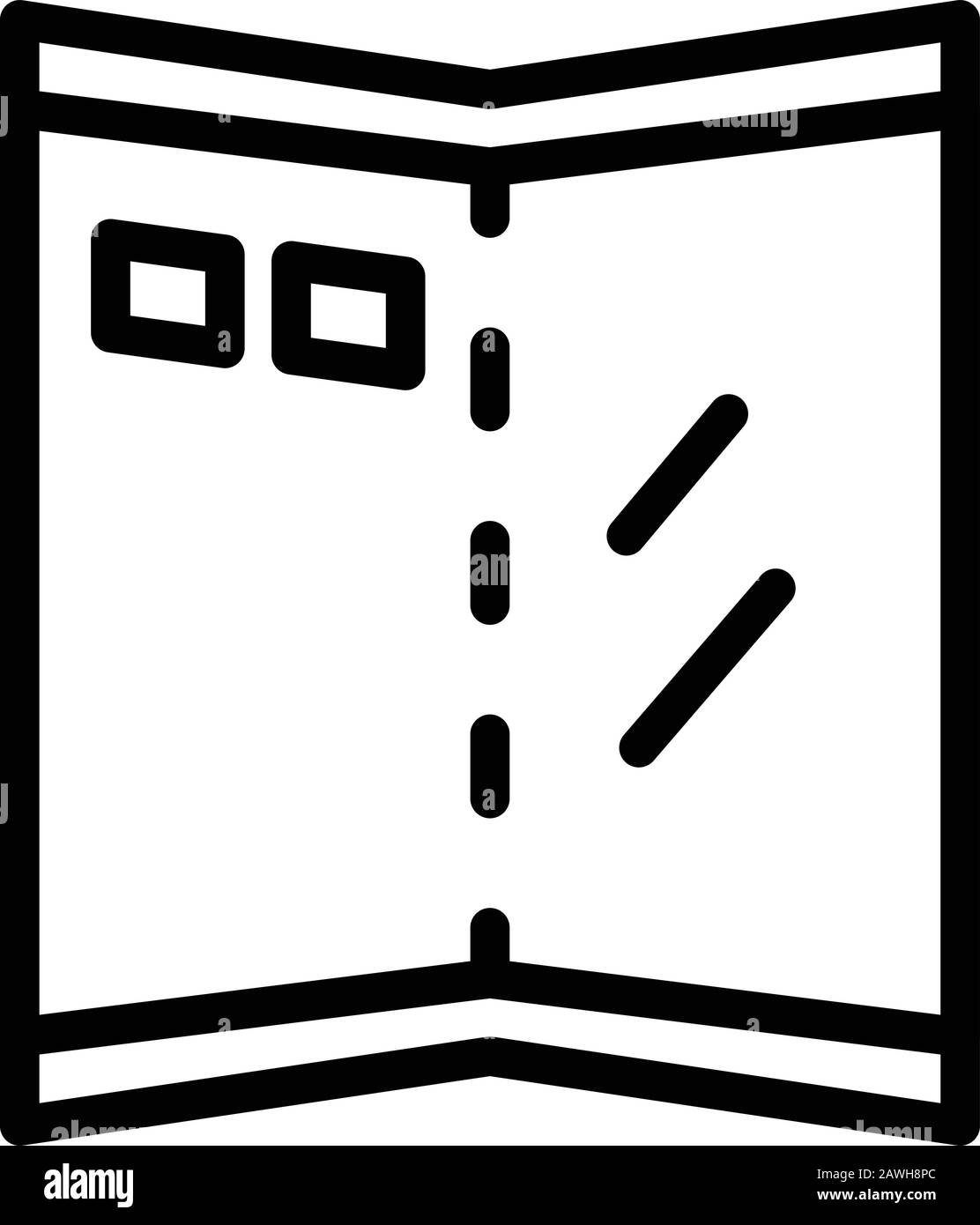 Icona dello schermo pieghevole, stile del contorno Illustrazione Vettoriale