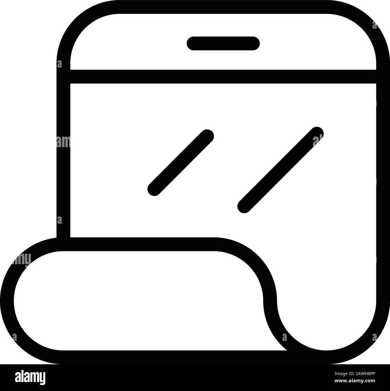 Icona del display dello smartphone Flex, stile di contorno Illustrazione Vettoriale