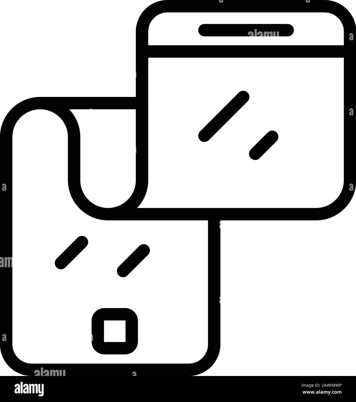 Icona del telefono flex futuro, stile di contorno Illustrazione Vettoriale