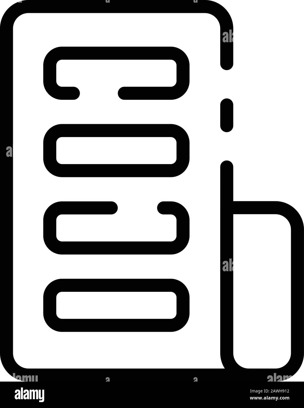 Icona dello schermo flessibile del tablet, stile di contorno Illustrazione Vettoriale