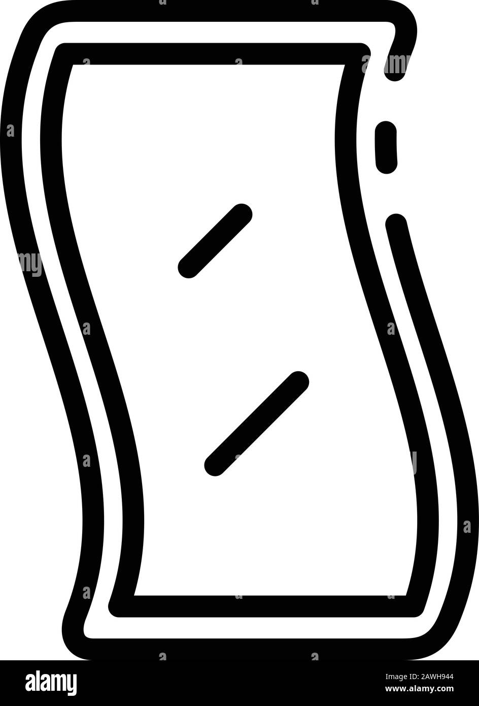 Icona del futuro schermo flessibile, stile di contorno Illustrazione Vettoriale