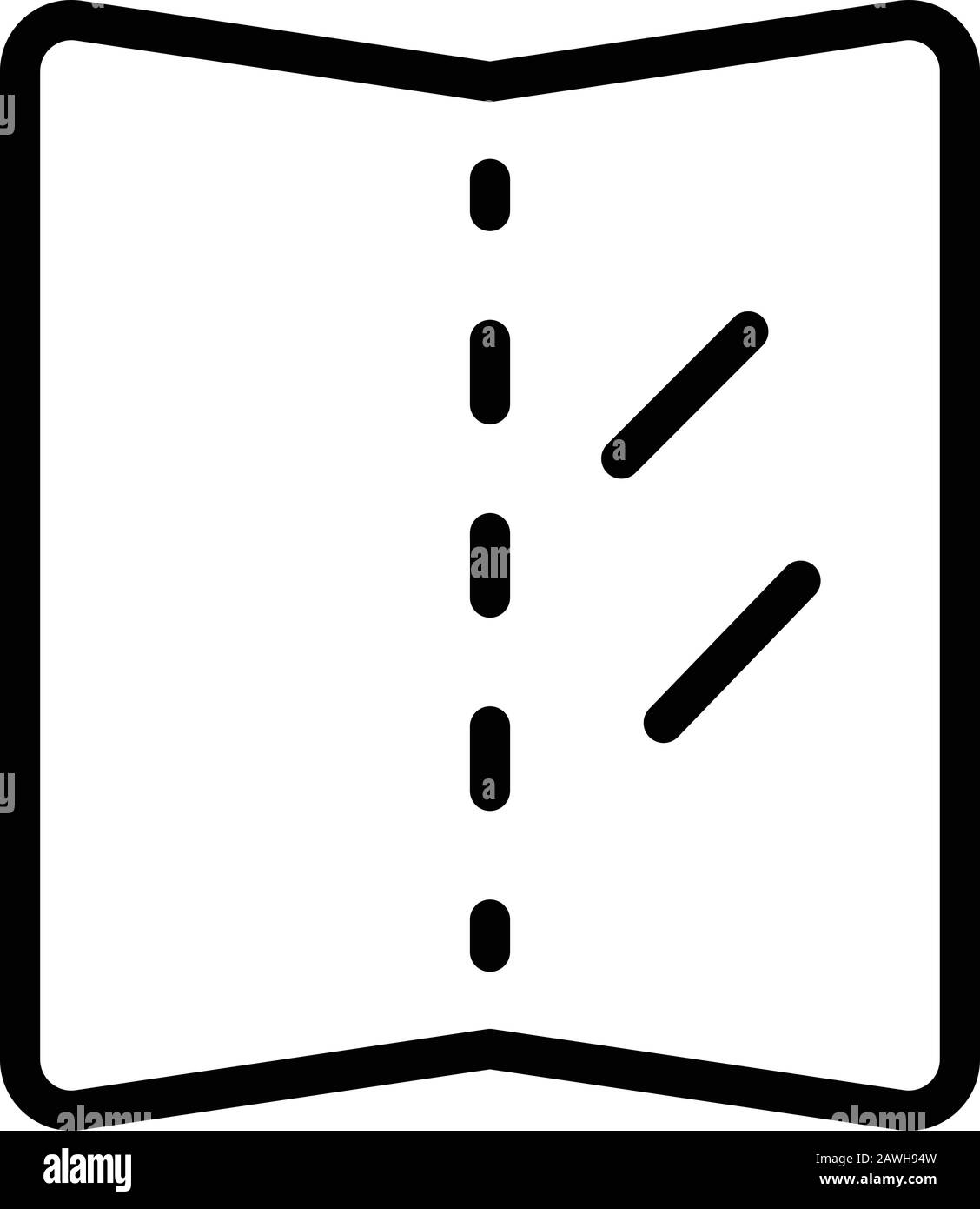 Icona del display pieghevole, stile del contorno Illustrazione Vettoriale