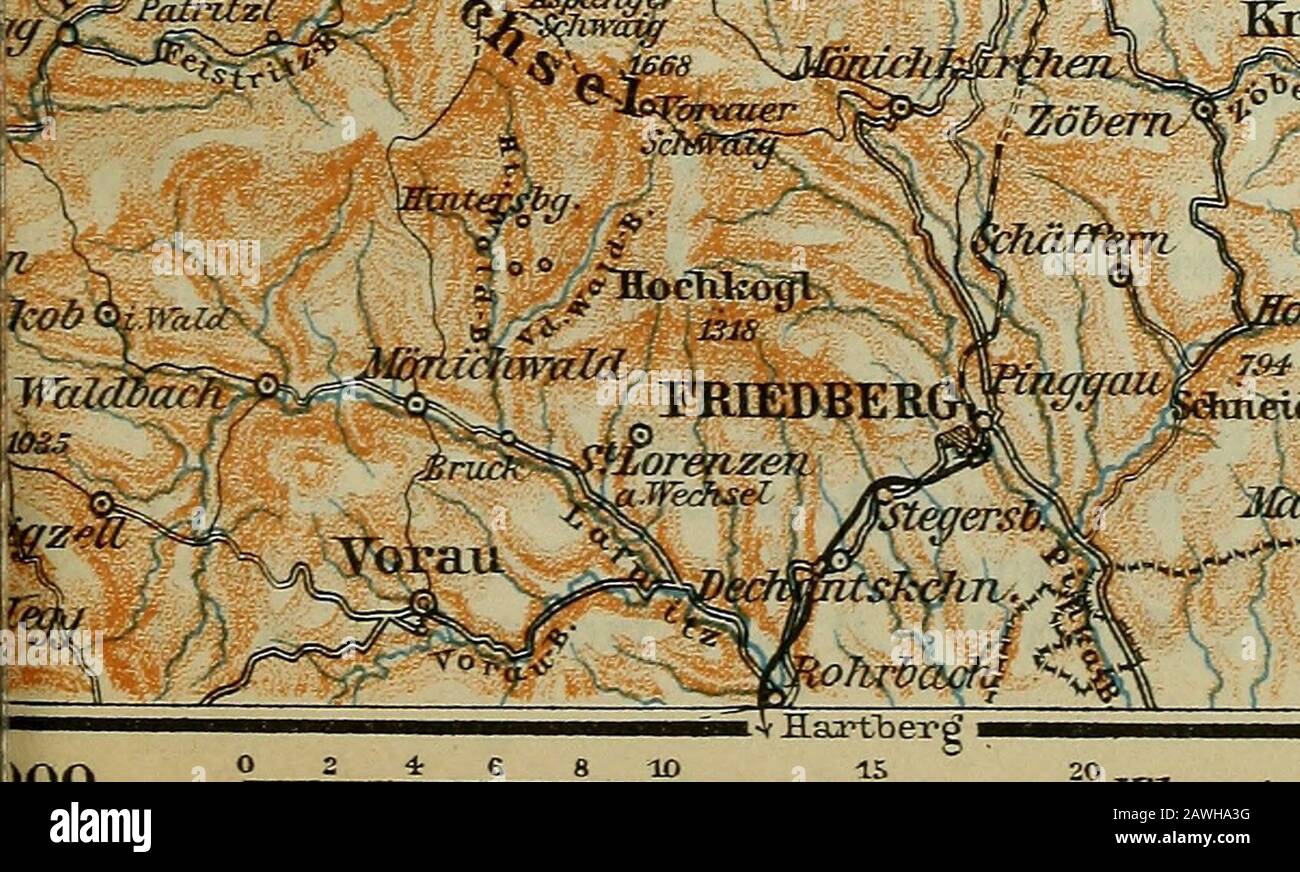 Austria-Ungheria : con escursioni a Cetinje, Belgrado e Bucarest : manuale per i viaggiatori . A/&gt;^ Forchtehcui. Foto Stock