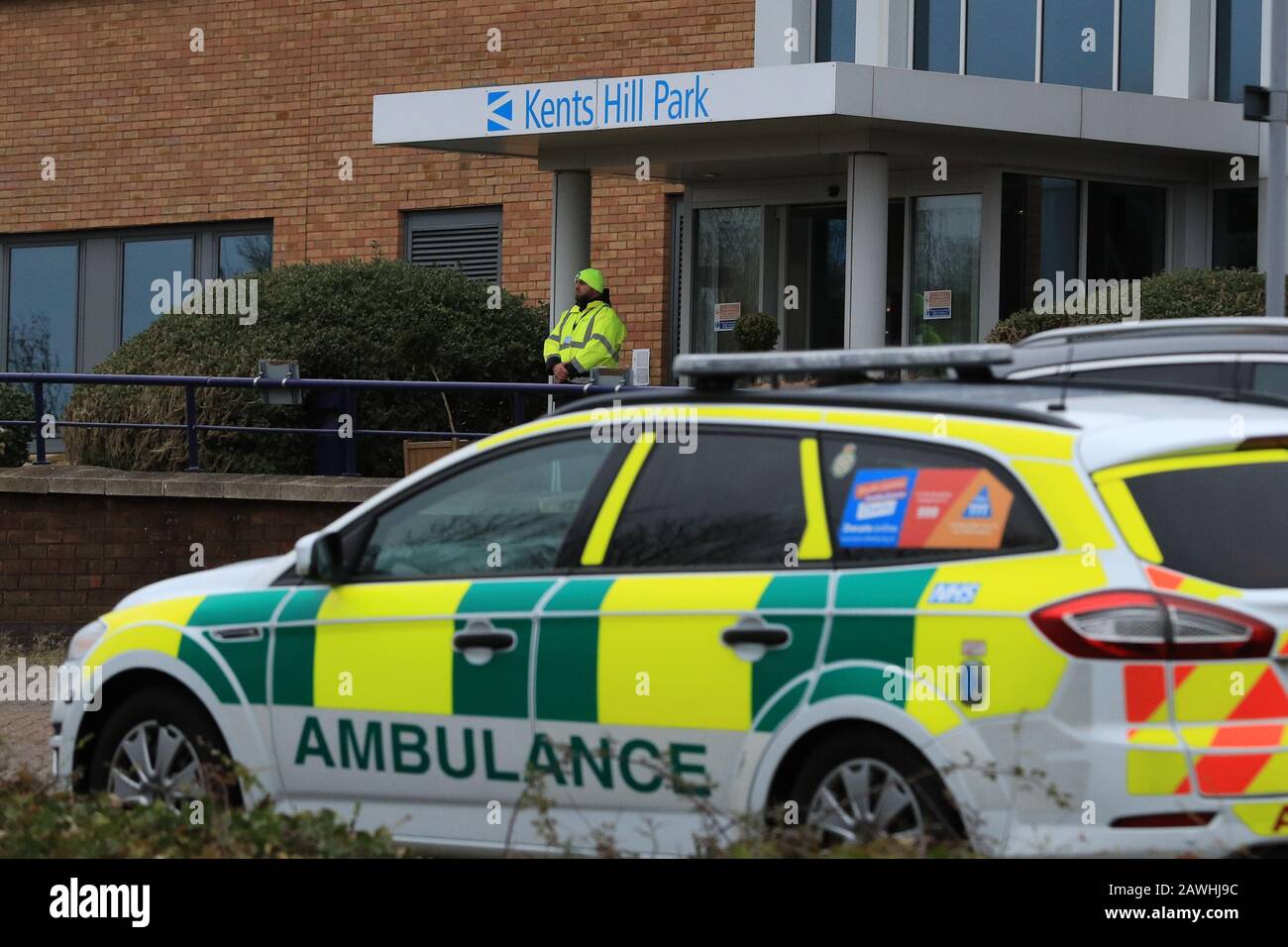 Kents Hill Park Training and Conference Center, a Milton Keynes, prima del rimpatrio nel Regno Unito degli ultimi evacuati di Coronavirus sbarcati a RAF Brize Norton. Foto Stock