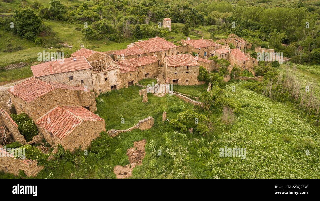 Navabellida villaggio abbandonato in provincia di Soria, Spagna Foto Stock