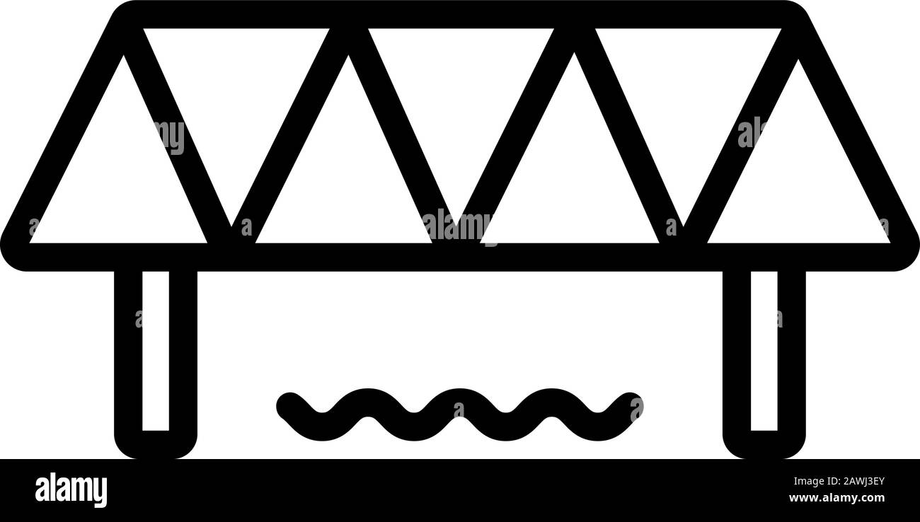 Icona del ponte vettore. Illustrazione del simbolo del contorno isolato Illustrazione Vettoriale
