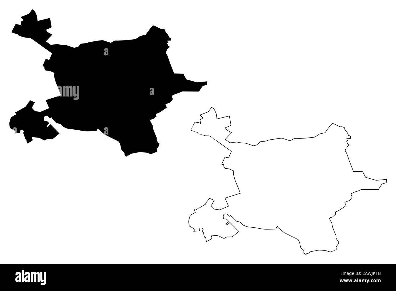 Città di Tirana (Repubblica di Albania) mappa vettore illustrazione, tracciare schizzo Città di Tirana mappa Illustrazione Vettoriale