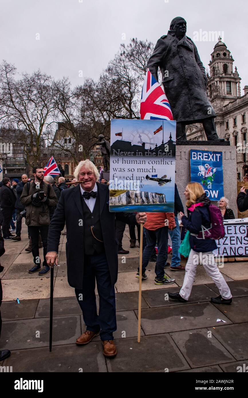 Giornata Della Brexit In Parliament Square, Londra. REGNO UNITO Foto Stock