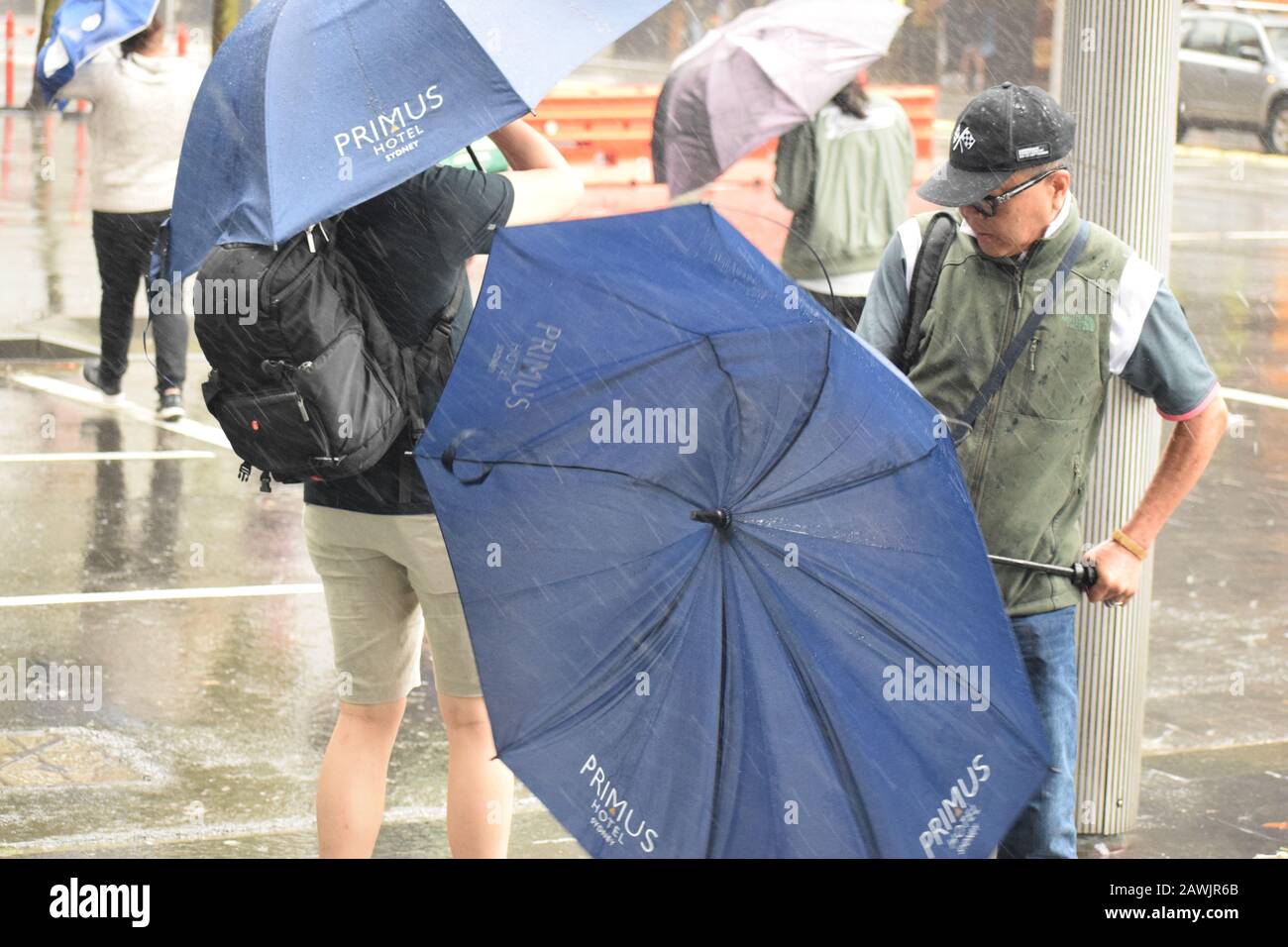 Piovoso e ventoso Sydney Foto Stock