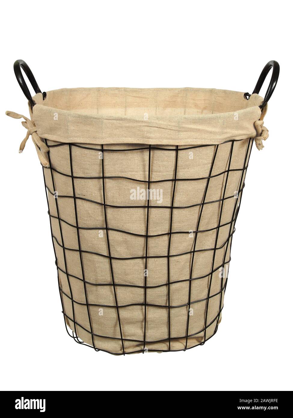 Cestello in tessuto alto isolato su sfondo bianco Foto Stock