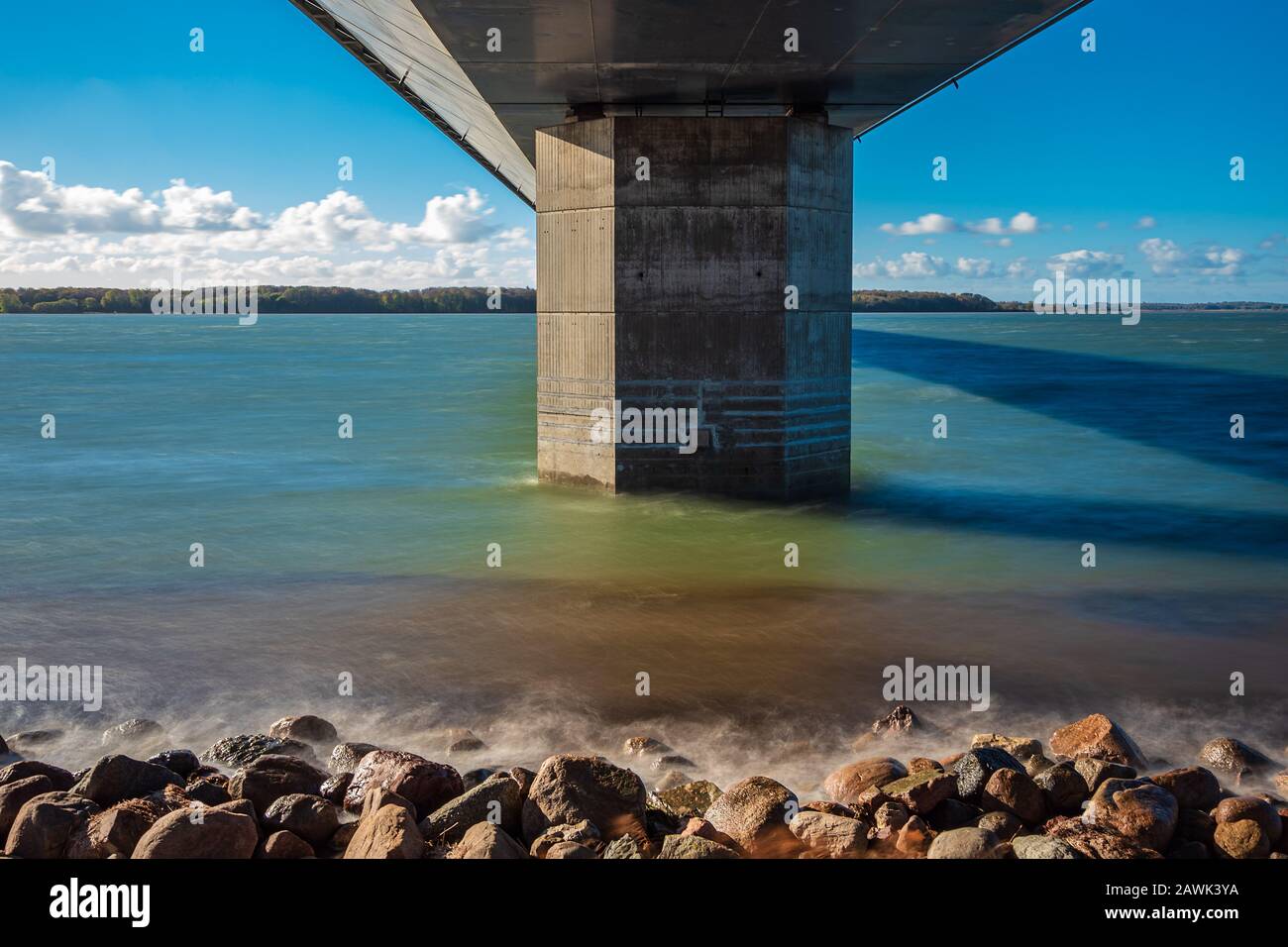 Un ponte tra Seeland und Falster in Danimarca. Foto Stock