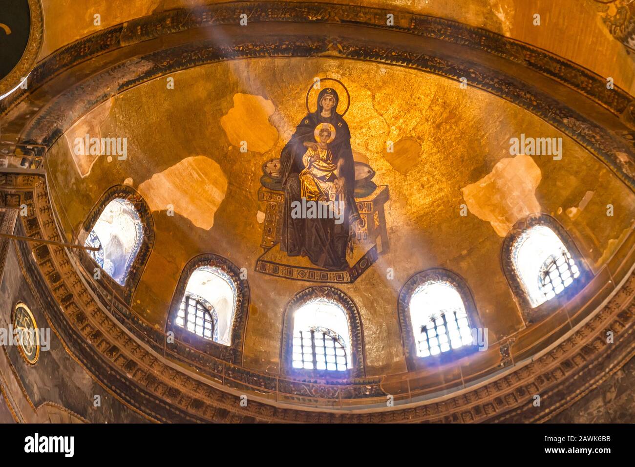 Interno di Hagia Sophia a Istanbul, Turchia. Foto Stock