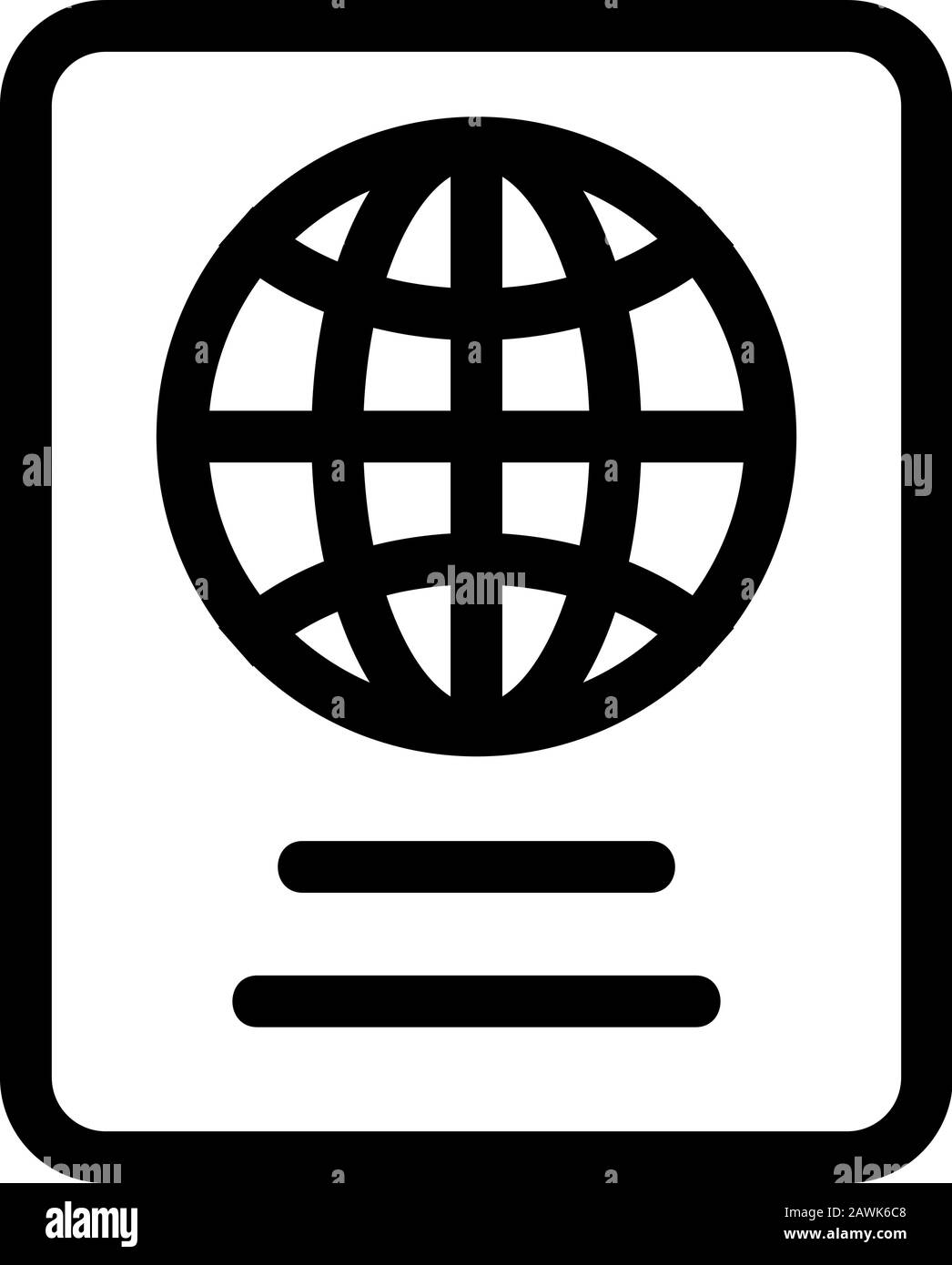Icona di passaporto vettore. Isolate il simbolo di contorno illustrazione Illustrazione Vettoriale
