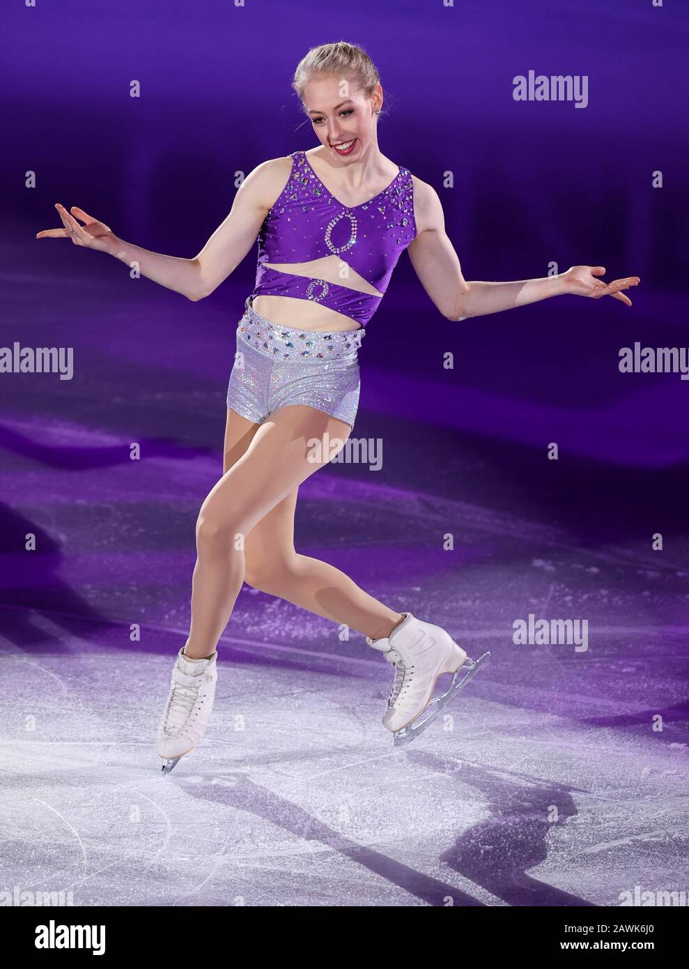 Seoul, Corea Del Sud. 9th Feb, 2020. Bradie Tennell degli Stati Uniti si esibisce durante la mostra di gala al 2020 ISU Four Continents Figure Skating Championships di Seoul, Corea del Sud, 9 febbraio 2020. Credito: Wang Jingqiang/Xinhua/Alamy Live News Foto Stock