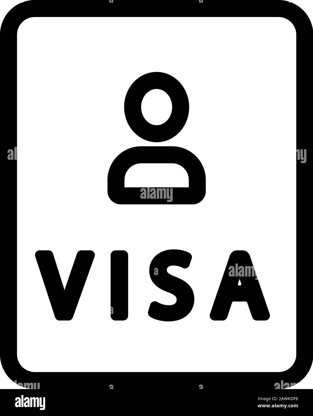 Icona di passaporto vettore. Isolate il simbolo di contorno illustrazione Illustrazione Vettoriale