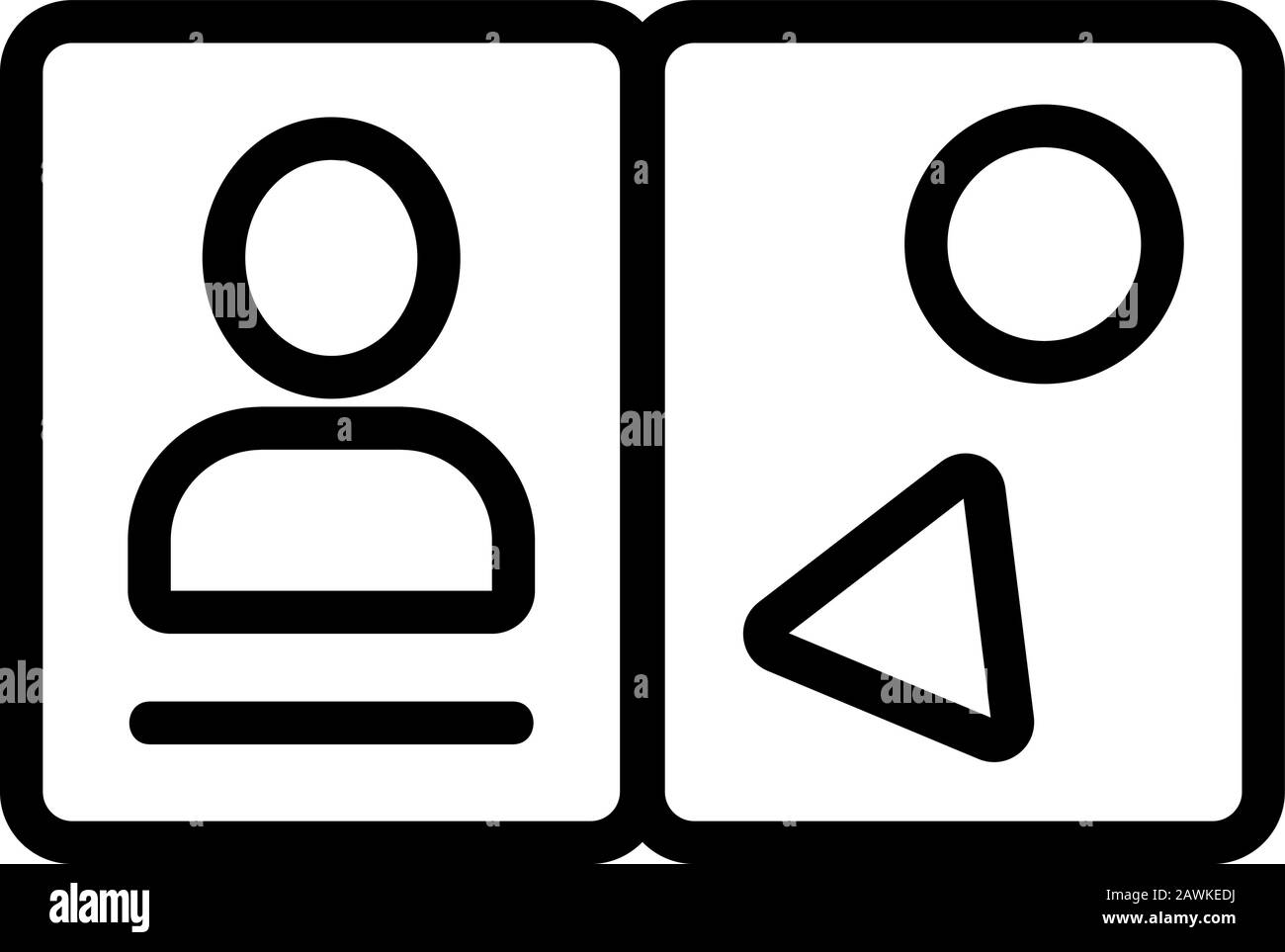 Icona di passaporto vettore. Isolate il simbolo di contorno illustrazione Illustrazione Vettoriale