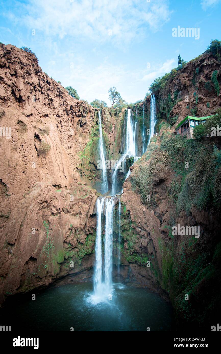 Cascate di Ouzoud - cascata nelle montagne dell'Atlante, Marocco Foto Stock