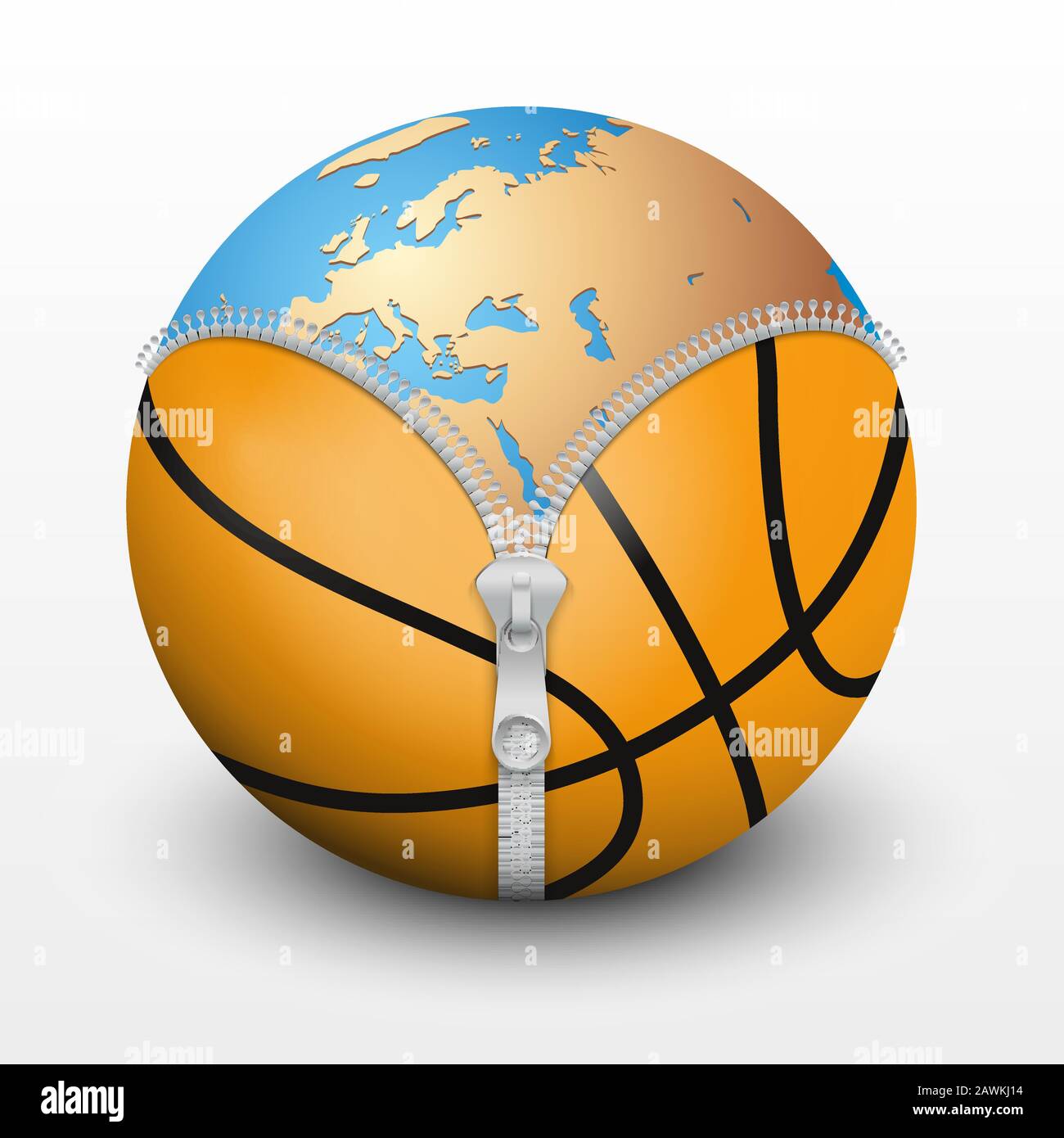 Pianeta Terra all'interno della palla da basket Immagine e Vettoriale -  Alamy