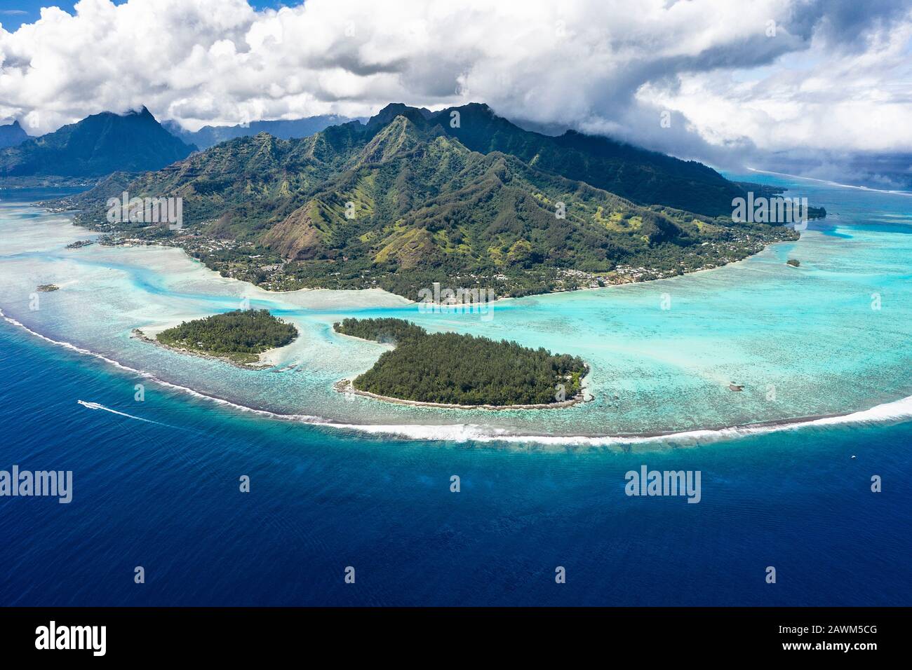 Lagune A Nordovest Di Moorea, Moorea, Polinesia Francese Foto Stock