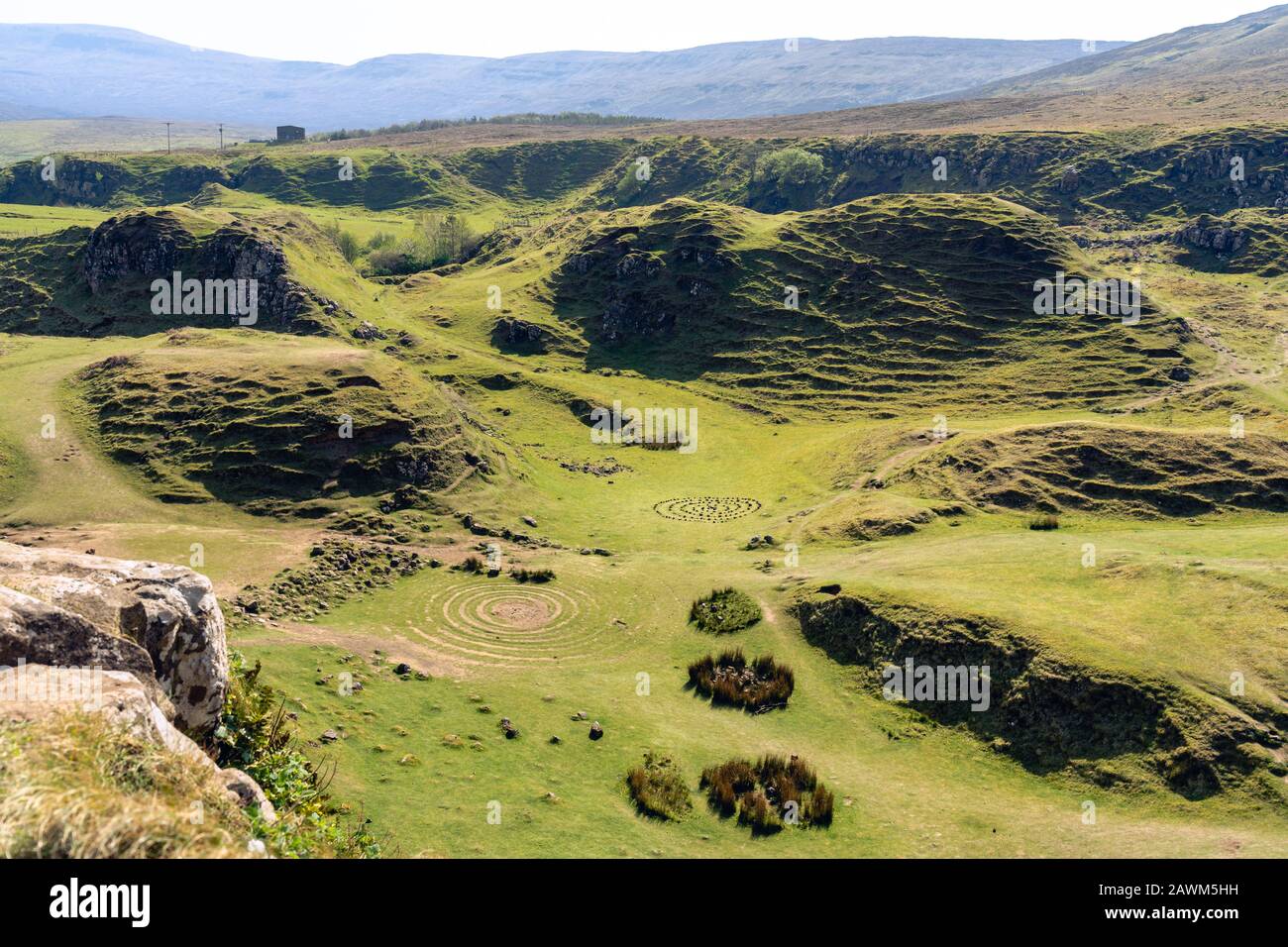 Cirlce Fairy Glen Skye paesaggio Foto Stock