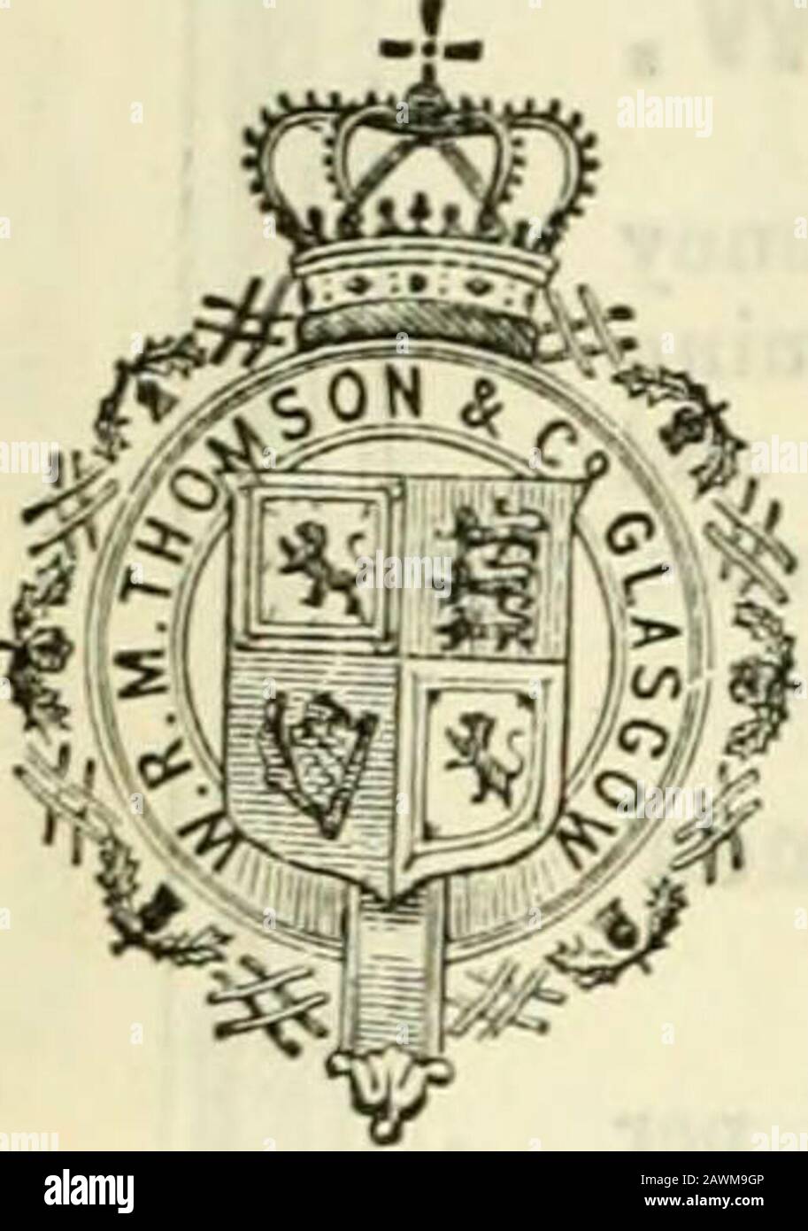 L'elenco annuale di Glasgow della posta . 208 ANNUNCI PUBBLICITARI. UFFICIO BREVETTI, DISEGNI E MARCHI REGISTRATI. Thomson & CO., che hanno avuto più di 30 ANNI di esperienza professionale, ottenere BREVETTI BRITANNICI, STRANIERI, amCOLONIAL per INVENZIONI, E REGISTRARE IL DESIGN) e MARCHI, a costi più bassi. •GLI INVENTORI GUIDANO, Dando un riassunto Completo della procedura sotto i brevetti, Designsand Trade Marks Acts, 1883-88, può essere avuto Gratis.Telephone Xo. 829. IT. R. THOLFSOM &: CO., AGENTI BREVETTUALI BRITANNICI, STRANIERI E COLONIALI, INGEGNERI ANDCONSULTING, 96 BUCHAIS^AN STREET, GLASGOW. ORO Foto Stock
