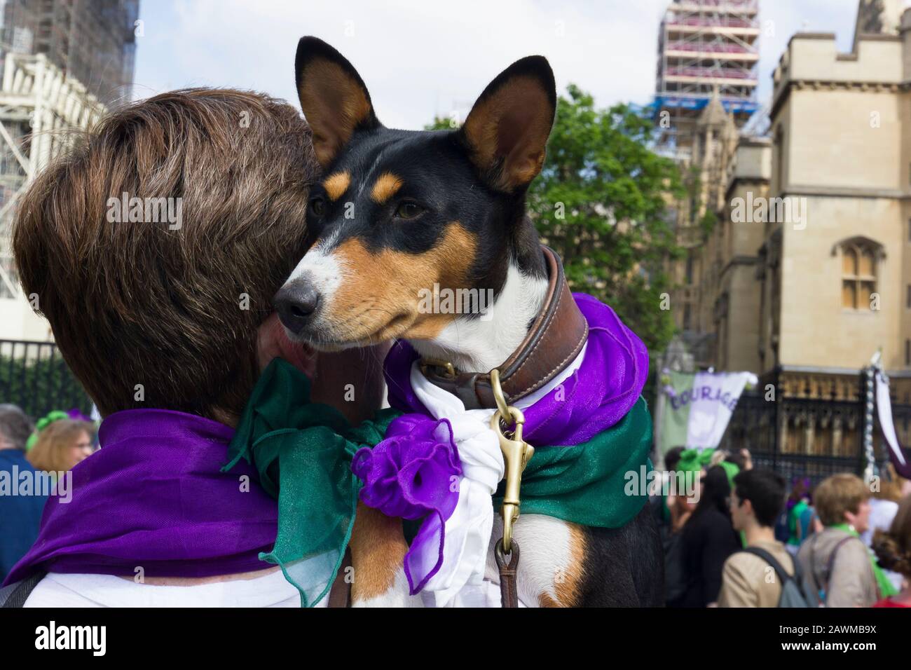 La messa di marzo segna 100 anni di voti delle donne, Central London, UK 10 giugno 2018. Insieme donne provenienti dal Regno Unito hanno marciato le strade per creare un'opera d'arte vivente, producendo un mare di verde, bianco e viola - i colori del movimento delle suffragette. Foto Stock