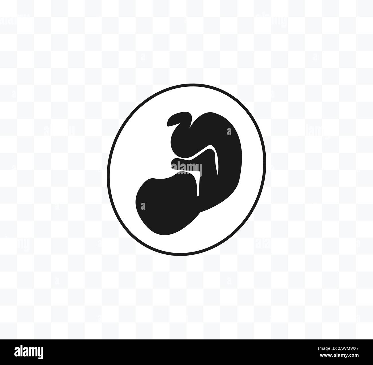 Embrione, feto, icona gravidanza. Illustrazione del vettore. Piatto. Illustrazione Vettoriale