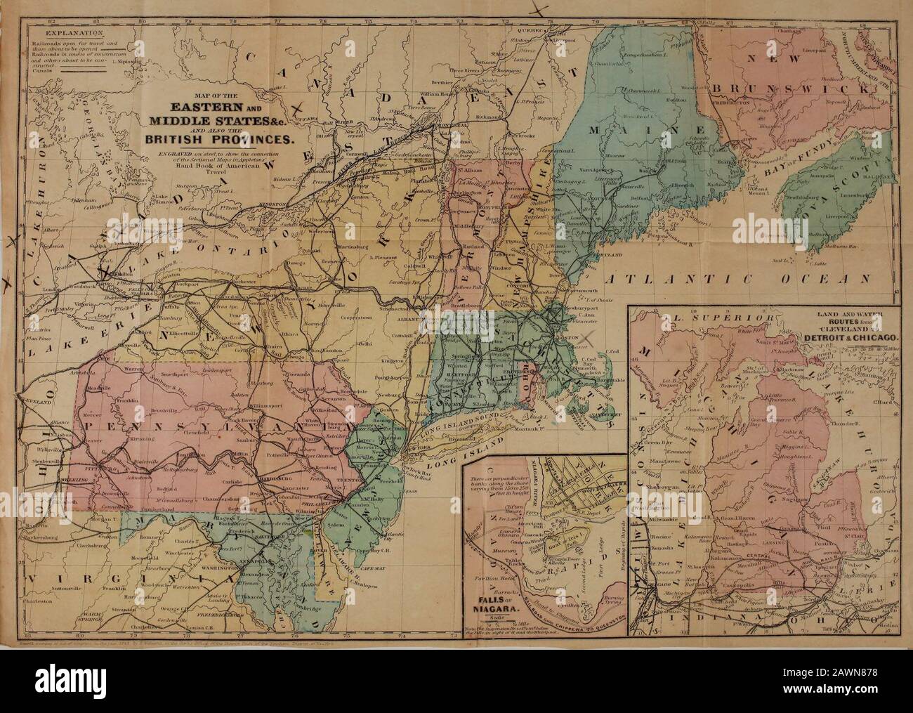 Manuale di Appletons illustrato di Racconti americani Guida completa ed affidabile ..to ..gli Stati Uniti e le provinciibritanniche.cks mappe accurate di tutte le parti del paese, e immagini di luoghi e scene famosi, dai disegni originali dell'autore e di altri artisti. cks Field-Book for Rail-Road Engineers. 1 vol. 12mo. Tuck, 1 75 •lettere. Teoria «Fe Practiceof Naval Gunnery. Svo. Illus. 2 50 Johnstons chimica Di Com-mon Eife. Illustrato. 2 vols. 12mo ..Cloth, 2 00 Or, in pecora, 2 25 Manuale d'Eyells di Geologia. 8vo. Stoffa illustrata, 1 75 In pecora, 2 00 Principi di Geologia. 1 grande vo Foto Stock