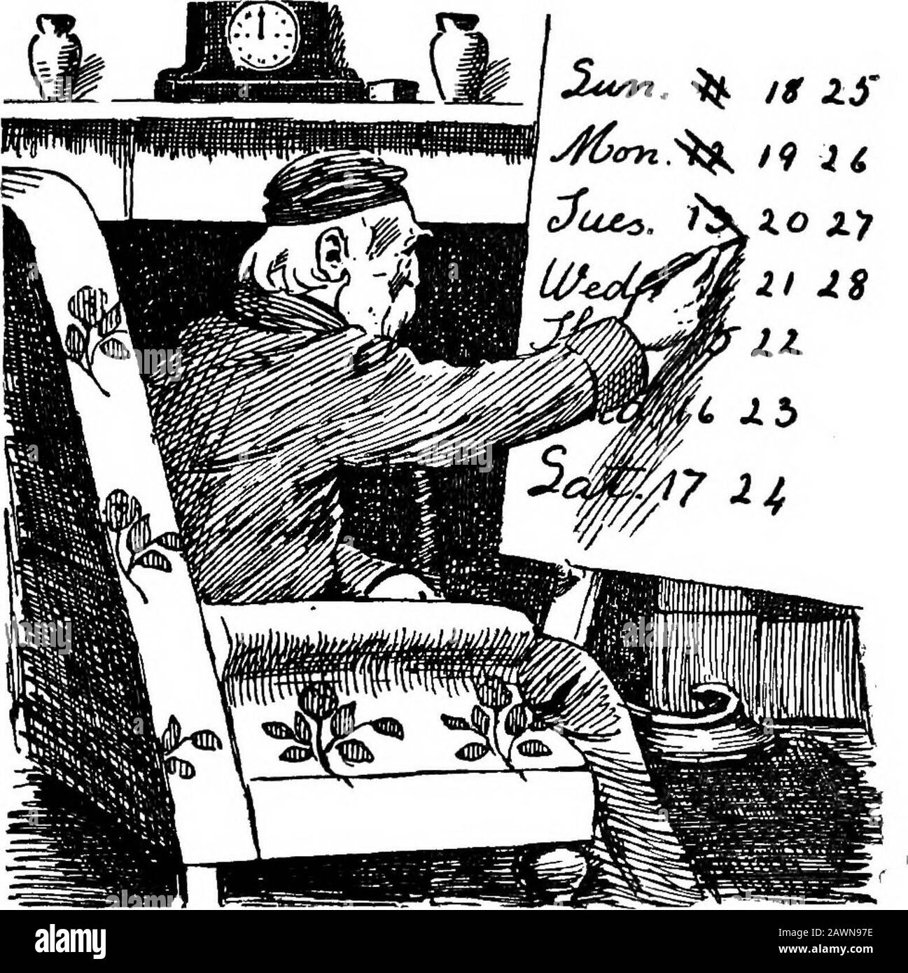 Queer pazienti . ruary, e finalmente siamo entrati su themonth di marzo, e solo altri quattro settimanali rimasero in modo che la sua fine potesse essere raggiunta, ho avuto speranze che se nulla seriousted prima di quel tempo, il suo healthboth mentalmente e fisicamente potrebbe migliorare dopo il giorno fatale, ma come il giorno reale si avvicinò è diventato sempre più eccitato, e mi ha dato molta ansia. Temevo che thathe avrebbe portato ad un altro attacco. La mattina del 14th di marzo, pagando lui la mia prima visita, ho trovato che hehad ha postato in su davanti alla sua poltrona nella biblioteca, in cui ora ha speso la maggior parte del suo tempo, una palude enorme Foto Stock