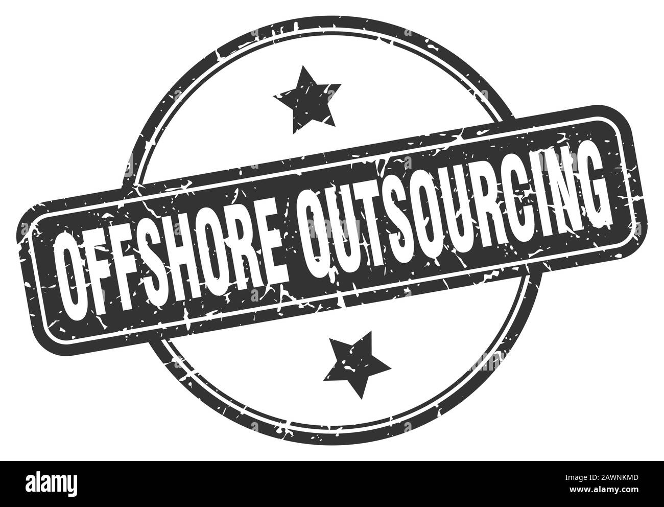offshore outsourcing stamp. offshore outsourcing round vintage grunge segno. offshore outsourcing Illustrazione Vettoriale