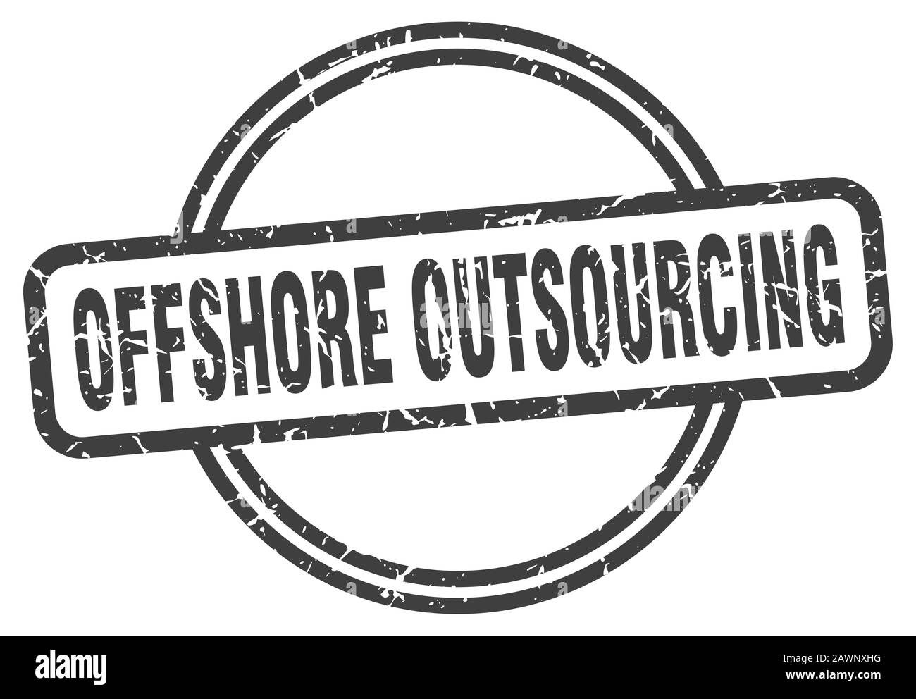 offshore outsourcing stamp. offshore outsourcing round vintage grunge segno. offshore outsourcing Illustrazione Vettoriale