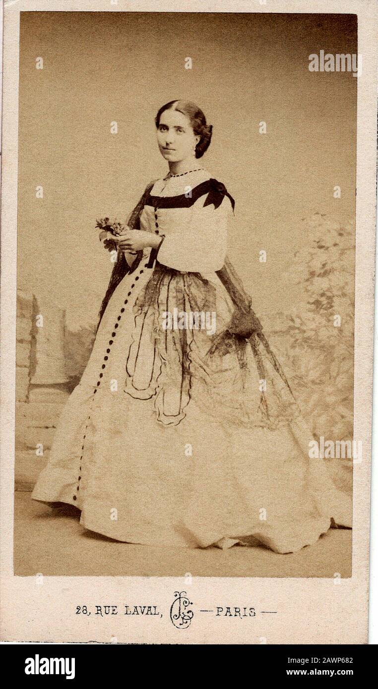 1865 ca, Parigi , FRANCIA : l'attrice teatrale francese Madame VICTORIA LAFONTAINE Valous ( 1840 - 1918 ) di Comédie-Française dal 1863 al 1871 . Foto Foto Stock