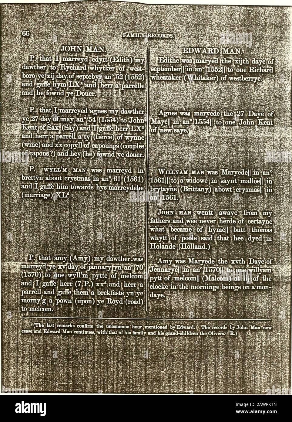 Record delle famiglie Man, Needles (Nedels) e Hambleton...1495-1876 . >-* -.*? X-si 3& tMlfr iame dice /in |tli§i o^RA^IU ^wmk^^^RM^wi^y^^i^^^ ,ord di FoHWich Mlnor | L. Foto Stock