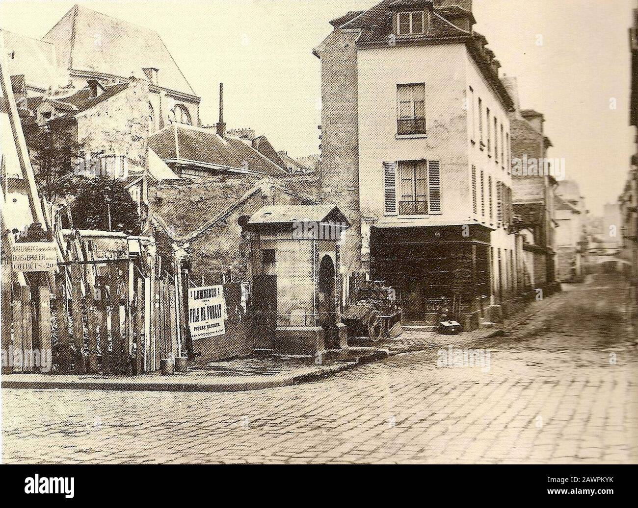 Fontaine Censier 1865 Charles Marville. Foto Stock
