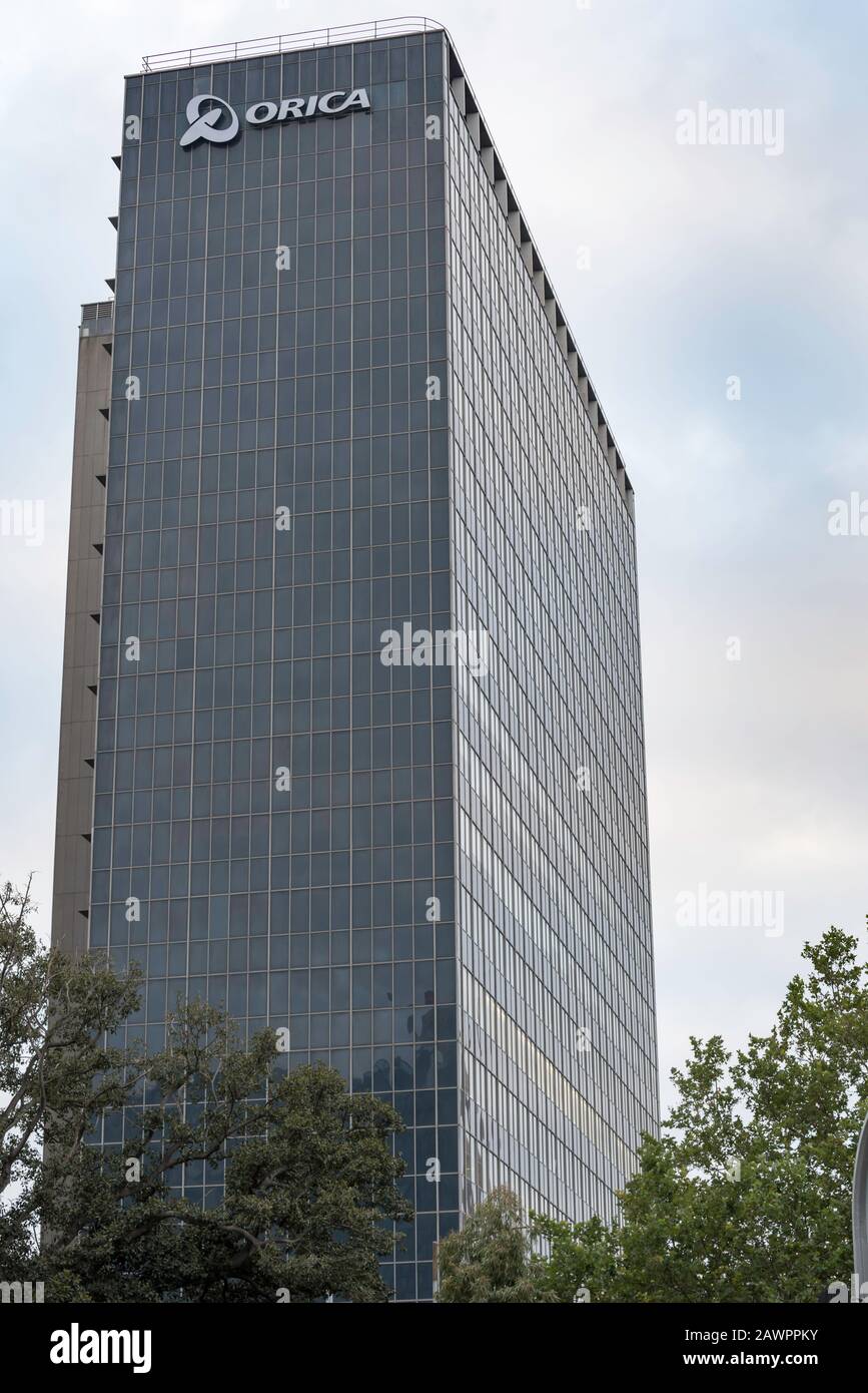 L'edificio Orica (ICI House) fu completato nel 1958. A 84m fu l'edificio più alto dell'Australia fino al 1961. Progettato da Bates Smart McCutcheon Foto Stock