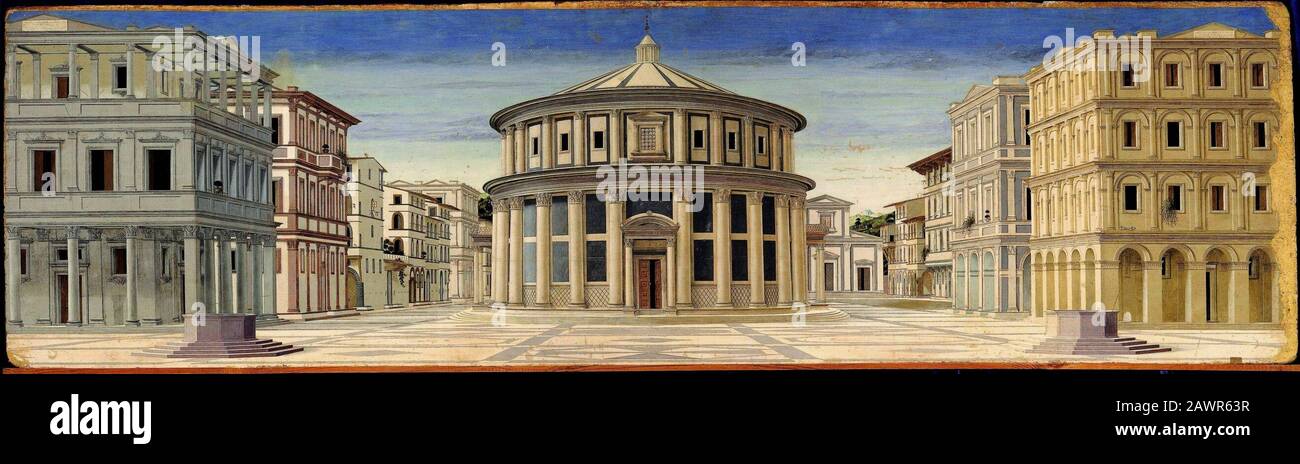 Ex Piero Della Francesca - Città Ideale - Galleria Nazionale Delle Marche Urbino. Foto Stock