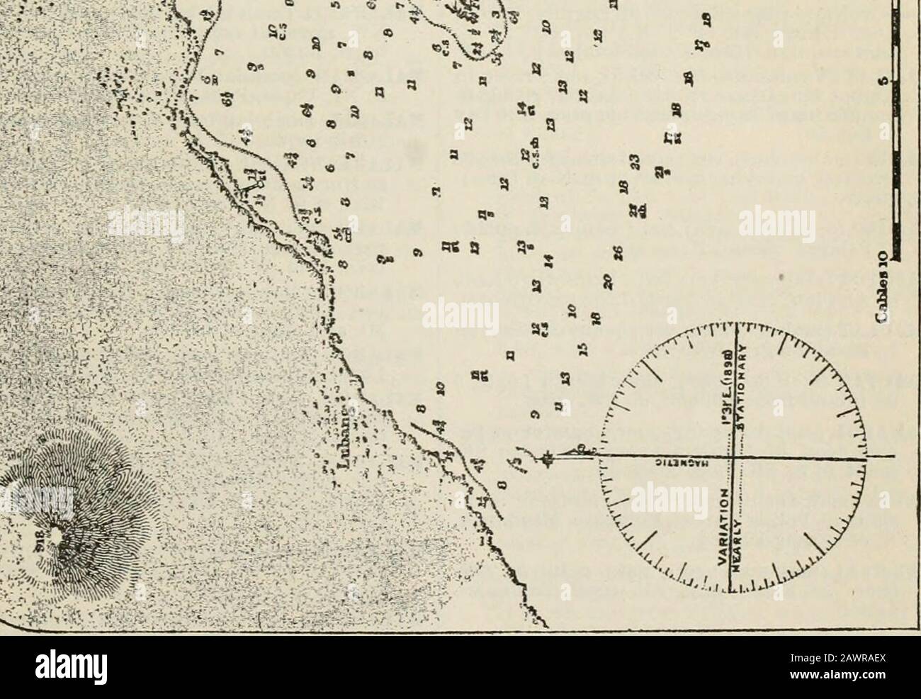 Dizionario geografico e gazzettiere delle Isole Filippine, Stati Uniti d'America con mappe, grafici e illustrazioni. River in NE. CApizPanay, sorgendo nel cratere di Agbintft attraverso bor-der a Concepcion, Iloilo, scorre NW. Andenters Malinannang 1 m. sotto Dao. Mainit (mah-ee-nit), nat.; Circular Lake C&lt; m. diametro in W. Coast range elevazioni in N W.Mindanao. Le sue acque sono scaricate in mare attraverso Tubay Rivv. Il lago è conosciuto anche come nome di Saponga. Pueblo di Bontoc, Luzon, a 9 m. dal Bon- toc. Pop., 417; Township, .547. Borgo alle sorgenti del fiume entrando in mare a S. Foto Stock