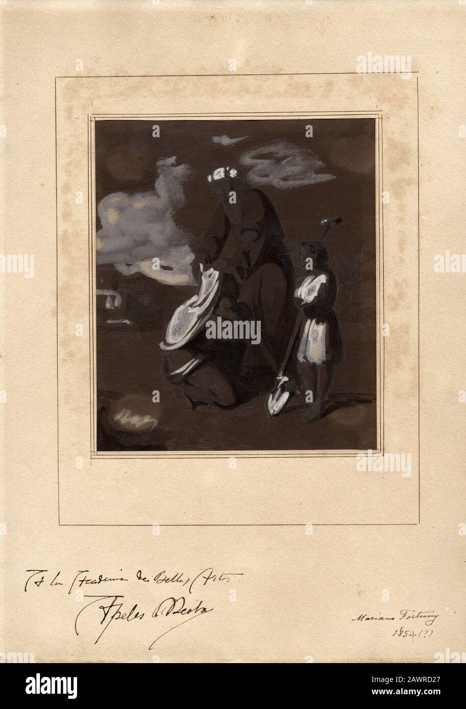 Fortuny, Escena bíblica (2952 D). Foto Stock