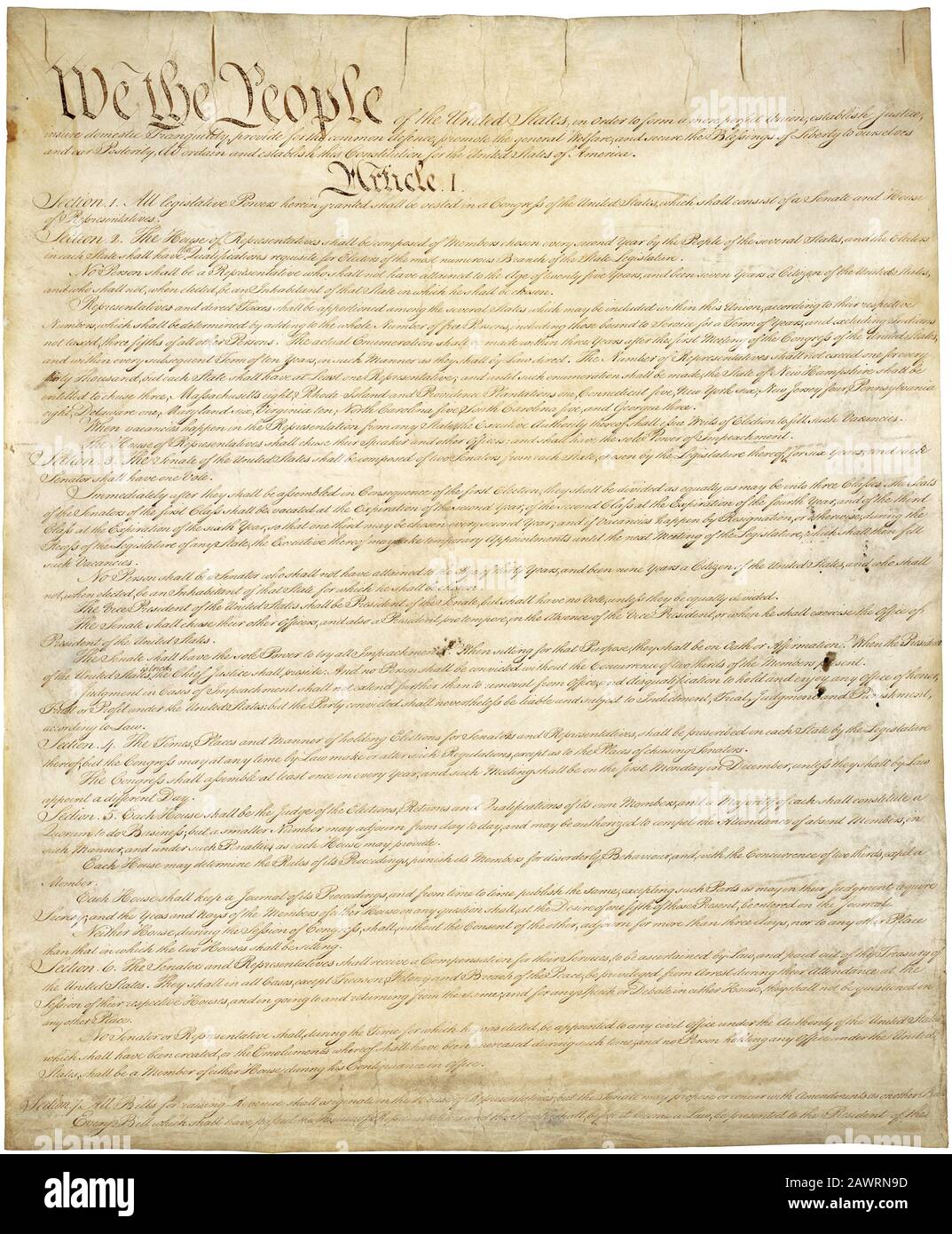 1787 , 17 settembre , USA : la Costituzione degli Stati Uniti è la legge suprema degli Stati Uniti d'America . La Costituzione è stata adottata in data Foto Stock