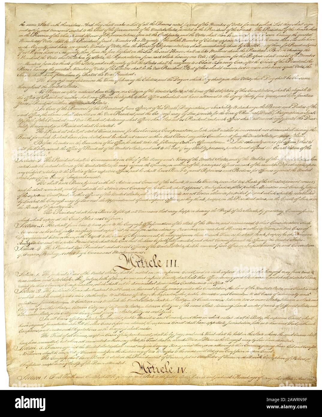 1787 , 17 settembre , USA : la Costituzione degli Stati Uniti è la legge suprema degli Stati Uniti d'America . La Costituzione è stata adottata in data Foto Stock