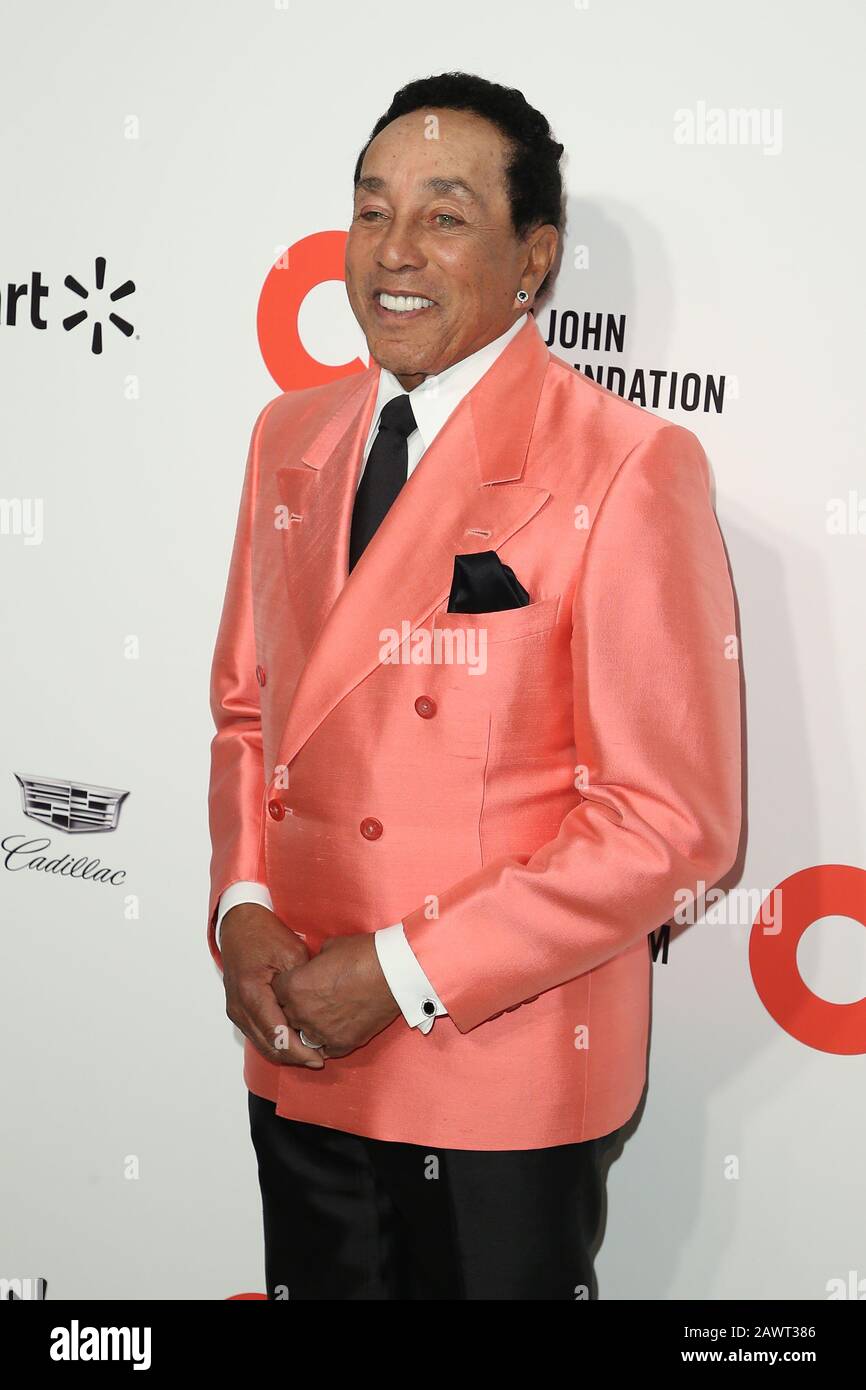 Smokey Robinson partecipa al 28th Annual Elton John AIDS Foundation Academy Awards Viewing Party Celebrating The 92nd Academy Awards tenuto presso West Hollywood Park il 09 febbraio 2020 a West Hollywood, California, Stati Uniti. (Foto di Art Garcia/Sipa USA) Foto Stock