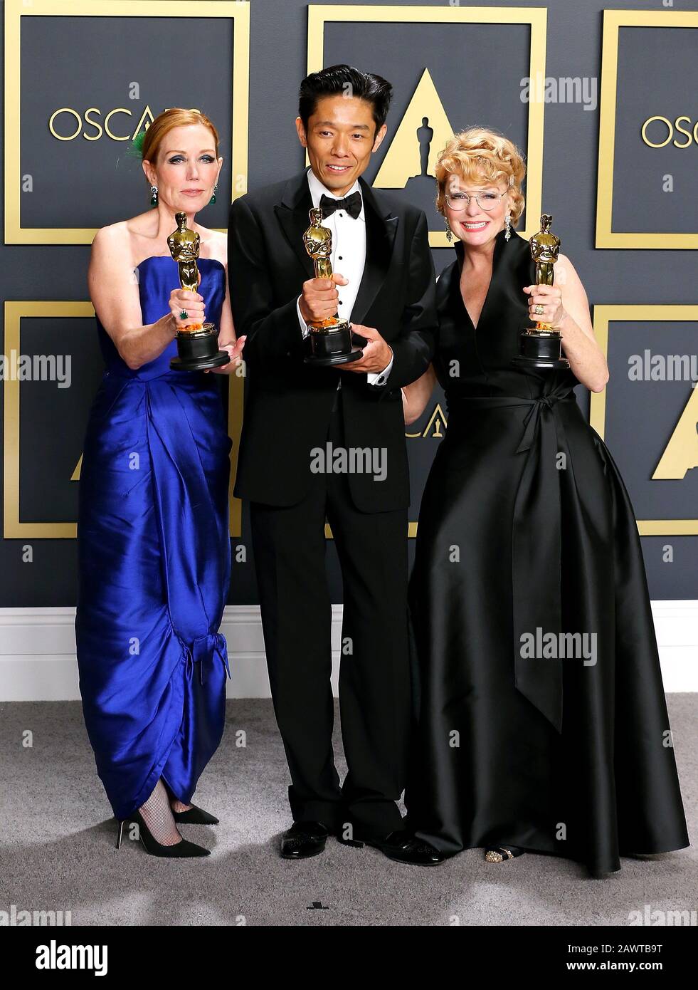 Hollywood, Stati Uniti. 09th Feb, 2020. Hollywood, CA - 9 FEBBRAIO: Anne Morgan, Kazu Hiro, Vivian Baker si presenta nella sala stampa durante i 92nd annuali Academy Awards al Loews Hollywood Hotel il 9 febbraio 2020 a Hollywood, California. Foto: Christopher Victorio/Imagespace Credit: Imagespace/Alamy Live News Foto Stock