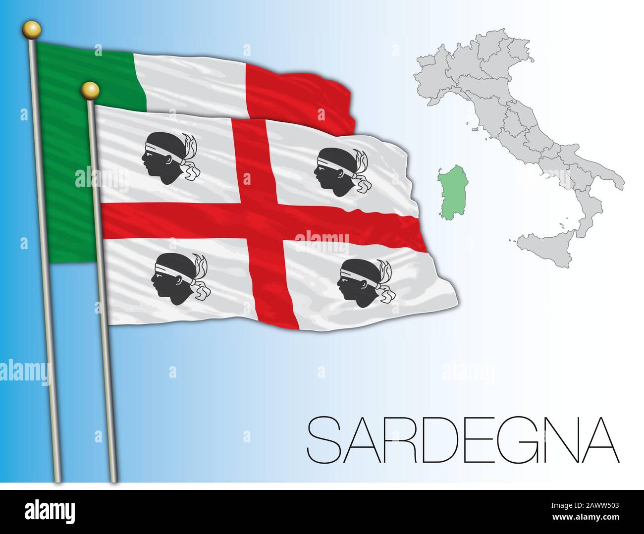 Sardinien Flagge Aufkleber - Vinyl & Wetterfest