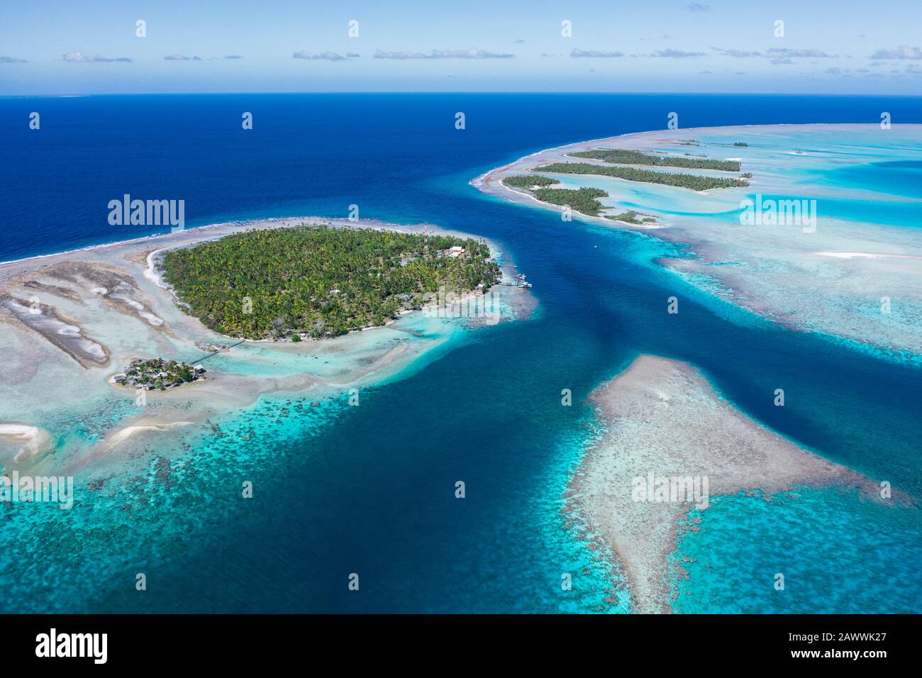 Passo Tetamanu Dell'Atollo Di Fakarava, Tuamotu Archipel, Polinesia Francese Foto Stock