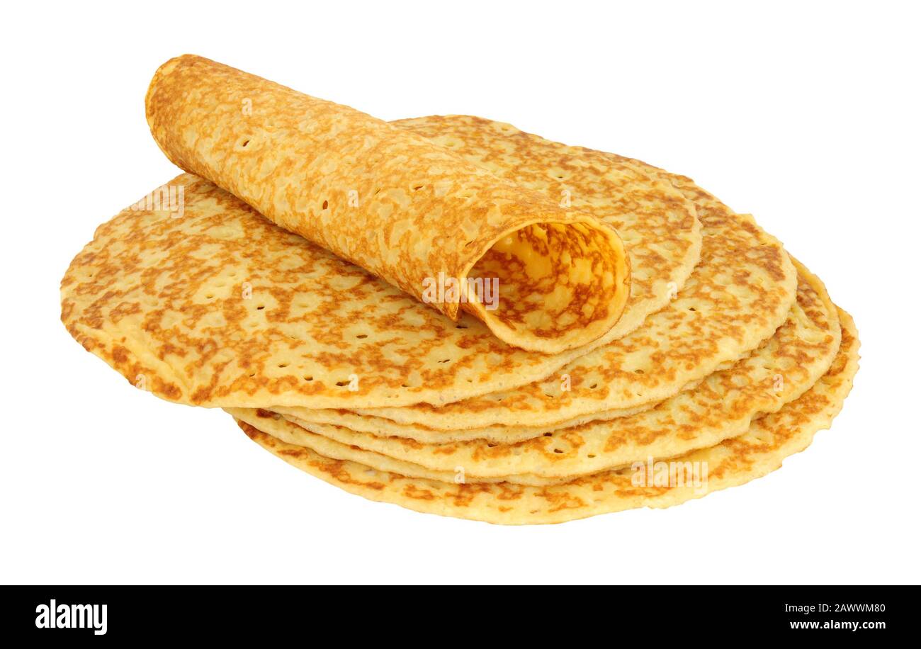 Acquista frittelle dolci salate di produzione di massa isolate su sfondo bianco Foto Stock