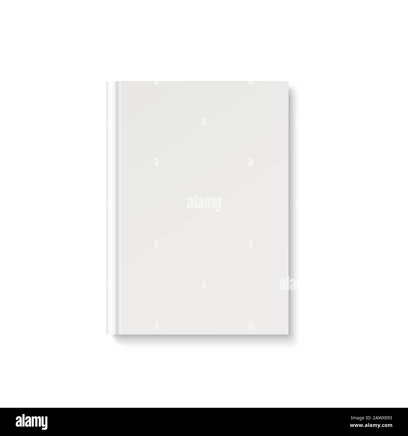 Mock-up libro con copertina bianca vuota. Modello chiuso libro, rivista o  notebook su sfondo bianco Immagine e Vettoriale - Alamy